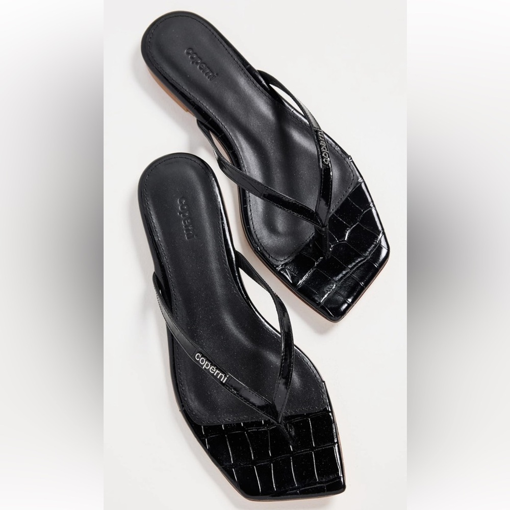 COPERNI Croco Slanted Women's Black flip flops